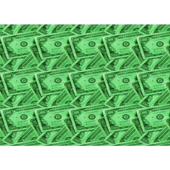 Ahgly Company Indoor Rectangle Patterned Neon Green Area Rugs, 3' x 5'