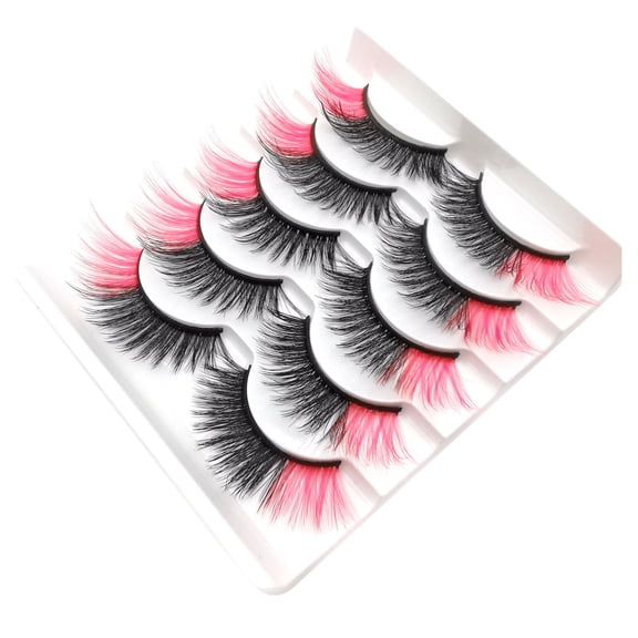YQHZZPH 5 Pairs Of Color Chemical Fiber Eyelashes European And American False Eyelashes Color Eyelashes