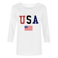 thumbnail image 4 of MANHUJI Women Shirts Women's Summer Round Neck Independence Day Usa Printed Loose Casual 3/4 Sleeve Top Short Sleeve Shirts for Women Tank Tops for Women Blouses for Women Dressy CasualRed, 4 of 4