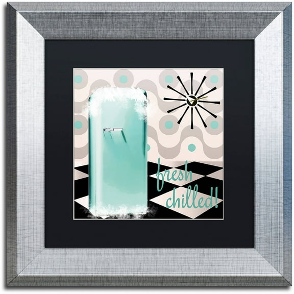 Trademark Fine Art "Fifties Kitchen II" Canvas Art by Color Bakery Black Matte, Silver Frame