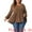Brown, variant on DARING DIVA Women's Plus Blouses Scoop Neck Ruffle Hem Peplum Knit Top 3X Black