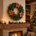 thumbnail image 6 of Aurorax Christmas Decorations Outdoor,Artificial Christmas Wreath Realistic Waterproof Pre-Assembled Winter Decorations for Home, 6 of 7