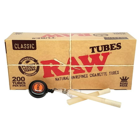 RAW Natural Unrefined King Sz Cigarette Tubes (200 per Box) 1 Box w/ RPD