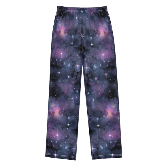 FORMRS Kids Pajama Pants with Pockets Size 6-8Y Boys Lounge Sleep Bottoms, Purple Sky Pattern