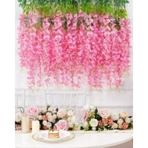 Wisteria Hanging Flowers, 3.6 Feet/Pcs Pink Wisteria Artificial Flowers, Fake Wisteria Flowers Garland, Hanging Wisteria Vines for Bedroom Wedding Home Party Wall Decoration