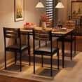 thumbnail image 3 of BeesClover Industrial 5-Piece Dining Table Set for 4 with Cushioned Chairs – Kitchen Table Set with Spiral Leg Design Table & Chairs for Kitchen, 3 of 7