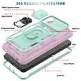 thumbnail image 3 of Dteck Samsung Galaxy A52 5G Case, Slide Camera Lens Protector Cover Magnetic Ring Holder Kickstand Rugged Shockproof Case for Samsung Galaxy A52 5G,Green/Pink, 3 of 11
