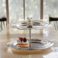 thumbnail image 6 of Hzzsbu 2 Tiers Cake Stand, Stainless Steel Cupcake Display Stand, Metal Fruit Dessert Snack Serving Dish, Afternoon Tea Stands for Wedding, 6 of 7