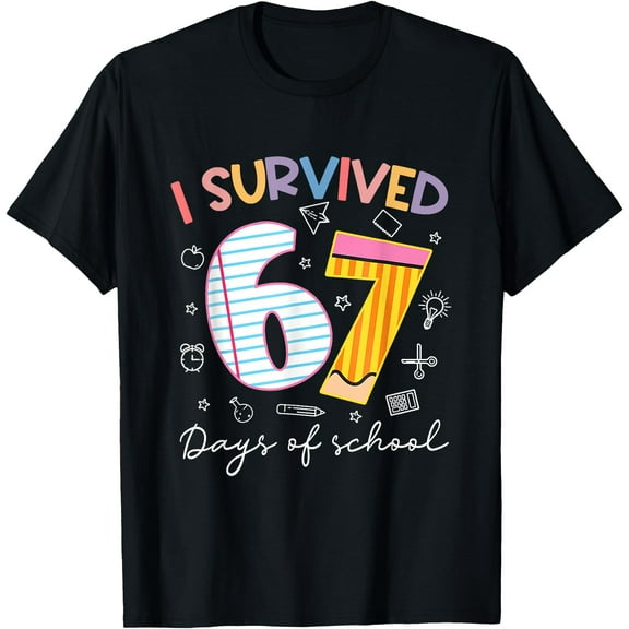 I Survived 67 Days of School Six Seven Meme Teacher Student T-Shirt