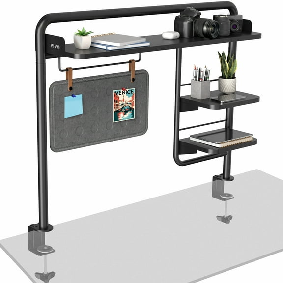 VIVO Clamp-on 38" Desktop Shelving System with Magnetic Memo Board