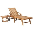 thumbnail image 3 of vidaXL Chaise Longue avec Table et Coussin en Bois de Teck Massif, 3 of 6