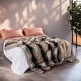 thumbnail image 3 of Luxury Beige Faux Fur Throw Blanket Long Pile 50"x60" Super Warm Thick Faux Fur Blanket for Couch Bed Fuzzy Fluffy Elegant Cozy Blanket, 3 of 6