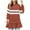 Orange, variant on hotojiny Womens Sweatshirts Trendy Stripes Patchwork Crewneck Pullover Long Sleeve Ruffle Hem Oversized Teen Girls Flowy Top