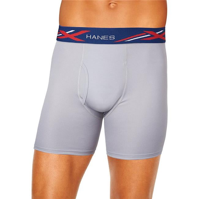Hanes 617914024888 Mens XTemp Checker Boxer Briefs, Assorted Color