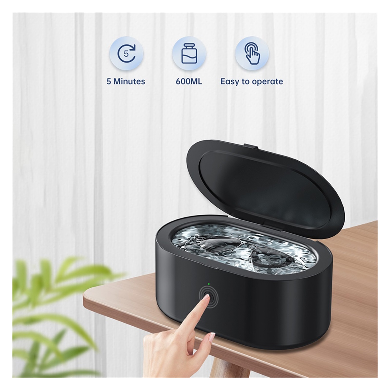 600ml Ultrasonic Cleaner Mini Portable Washing Machine Ultrasound Bath Cleaning Device for Glasses