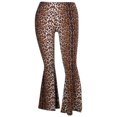 thumbnail image 1 of Pantalon Évasé Taille Haute Ajusté à Imprimé Léopard pour Femmes, 1 of 6