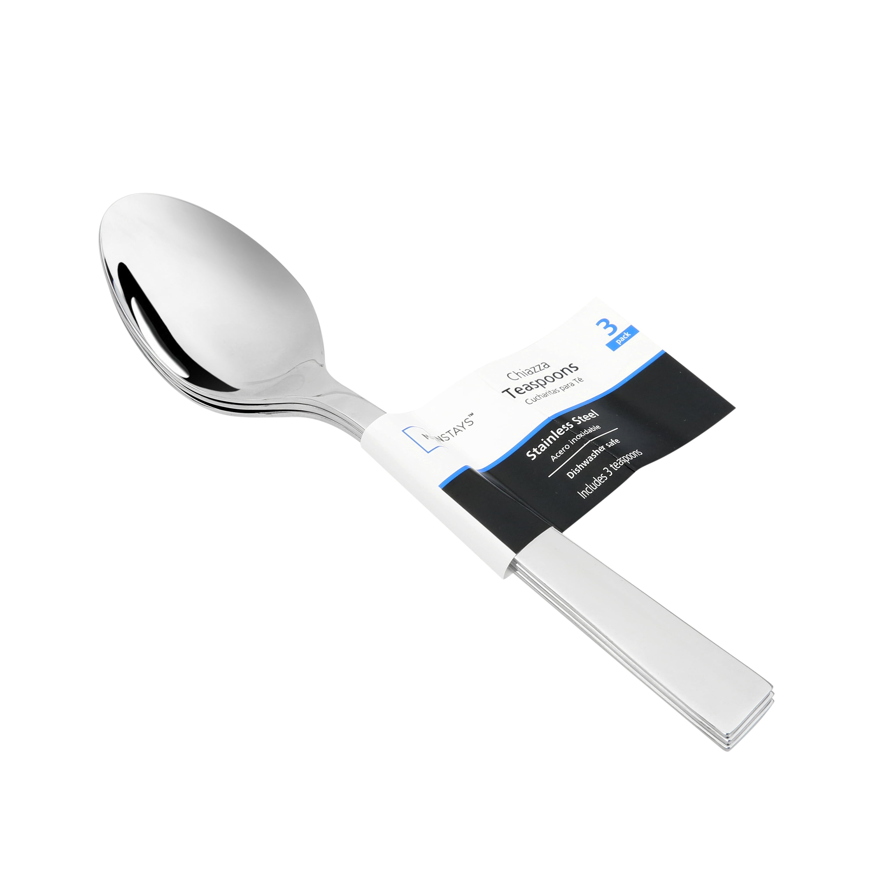 Mainstays Breck Stainless Steel Teaspoon Set, 3 Piece Tableware Set