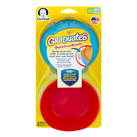 Gerber Graduates Bunch-A-Bowls Bowls And Lids, BPA-Free, 4ct