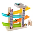 thumbnail image 2 of Juguetes para coches deslizantes,Juguete deslizante de coche de pista de carreras con rampa de madera de 4 capas,Juguetes de madera Coches deslizantes Juegos de carreras en pista,Pista de, 2 of 9