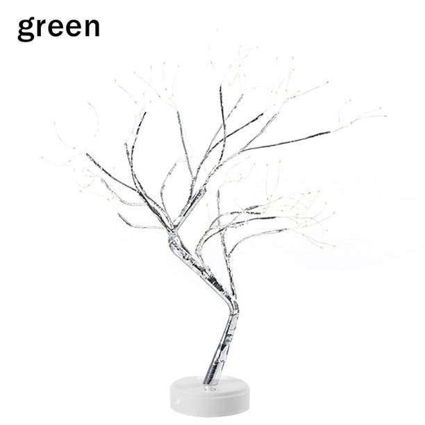 Inteprter Árbol de luz LED para el hogar, Hotel, decorativo, ajustable, lámpara de árbol Artificial, dormitorio, fiesta, Festival, decoración, árbol Iluminación y accesorios Verde 108LED 1# Inteprter HA001829-05B