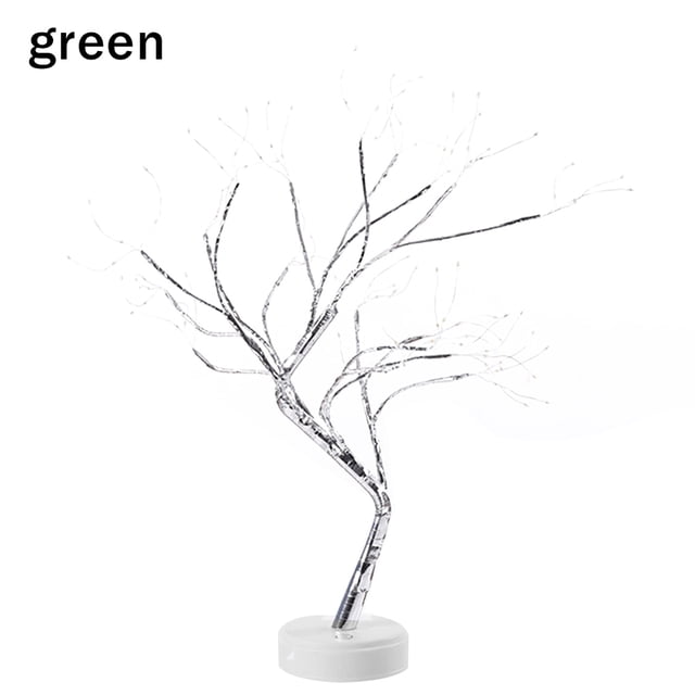 Bewildely Árbol de luz LED para el hogar, Hotel, decorativo, ajustable, lámpara de árbol Artificial, dormitorio, fiesta, Festival, decoración, árbol Iluminación y accesorios Verde 108LED 1# Bewildely HA001829-05B