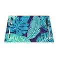 thumbnail image 1 of YFYANG Washable Heat-Resistant Placemats, 70% PVC/30% Polyester, Green Tropical Leaves Kitchen Table Mat, 12" x 18" 6 Pcs, 1 of 6