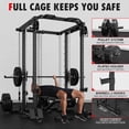 thumbnail image 2 of MITONOS Smith Machine, 2000LBS Power Cage with Cable Crossover System, All-in-One Squat Rack with Smith Bar, Workout Cage Strength Training Equipment with Attachments, RD, 2 of 8