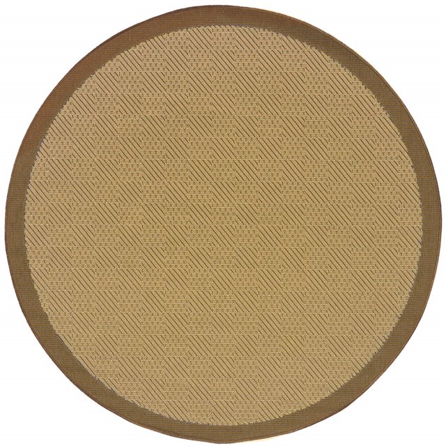 homeroots Décoration Intérieure 389487 Tapis Rond Beige et Marron Uni Intérieur Extérieur 8 Pieds