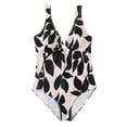 thumbnail image 5 of Gibobby Batas de baño mujeres spa Traje de baño sexy con cintura conservadora para mujer Traje de baño con estampado de hojas Bikini Trajes de baño de un(Negro,G), 5 of 5