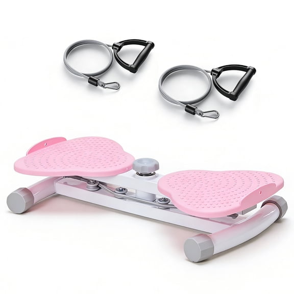 edx Core Twister Exercise Machine, Waist Twisting Disc with Pull Ropes, 300 lbs Capacity Noiseless Core Trainer for Home Workout, Abdomen & Waist Toning, Pink