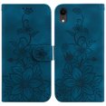 thumbnail image 2 of Compatible avec iPhone XR Étui Portefeuille en Relief Lily avec Porte-Cartes en Cuir PU, 2 of 5