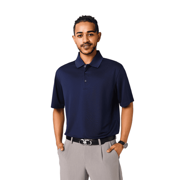 Zfeel Men’s Dry Fit Performance Polo Shirt, Pure Polyester Moisture Wicking Casual Polo Shirt, Navy, 4XL