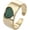 Green, variant on Gold Plated Clear Heart Adjustable Ring, Trendy Micro Pave CZ Cubic Zirconia, Gold