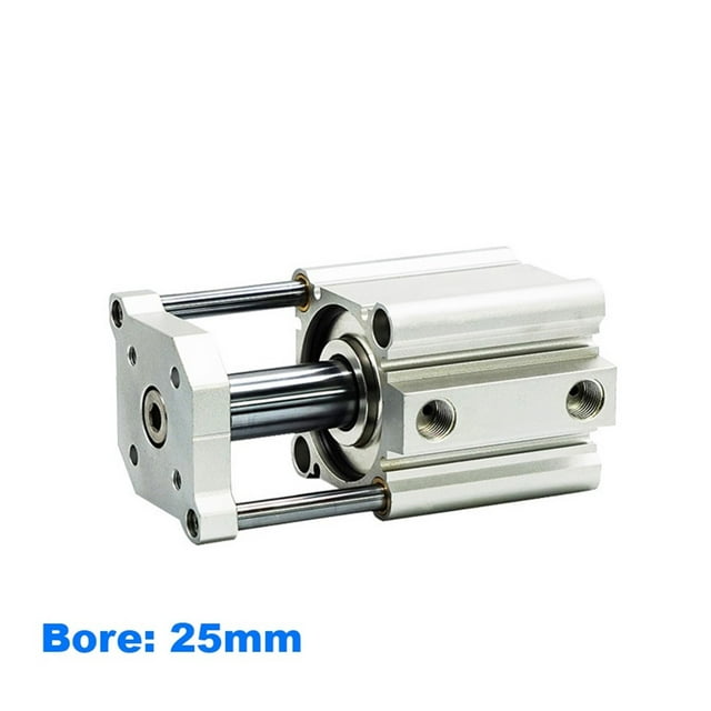 Air Cylinder CQMB/CDQMB Bore 25mm Compact Rod Guide Pneumatic Cylinder Components Stroke 5/10/15/20/25/30/35/40/45/50m ,Double Acting