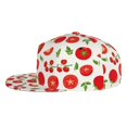thumbnail image 3 of Daiia Fresh Red Tomato print Flat Bill Hats Flat Brim Trucker Cap Baseball Cap Adjustable Classic Low Profile Hat Unconstructed Plain Cap, 3 of 9