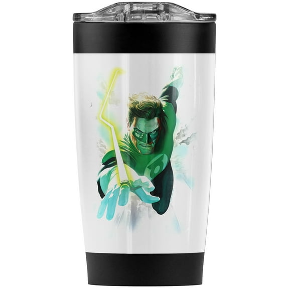 Green Lantern Clouds Stainless Steel Tumbler 20 oz Coffee Travel Mug/Cup, Vacuum Insulated & Double Wall with Leakproof Sliding Lid | Great for Hot Drinks and Cold Beverages