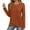 Brown, variant on Telankuip 2025 Fashion Ribbing T-Shirts for Women Long Sleeve Crew Neck Pullover Tops Casual Solid Color Asymmetrical Hem Fall Winter Street Style Soft Cozy Pullovers Tees XL