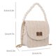 thumbnail image 4 of Bolso bandolera cuadrado para mujer, Bolso hobo con perlas de paja para regalo de cumpleaños (blanco), 4 of 8
