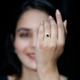 thumbnail image 4 of Rosec Jewels Toi Et Moi Promise Ring for Women, Lab Grown Black Diamond and Moissanite Ring, 14K Yellow Gold, US 9.00, 4 of 8
