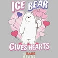 thumbnail image 2 of Men's We Bare Bears Valentine's Day Ice Bear Gives Hearts Graphic Tee Silver 3X Large, 2 of 4
