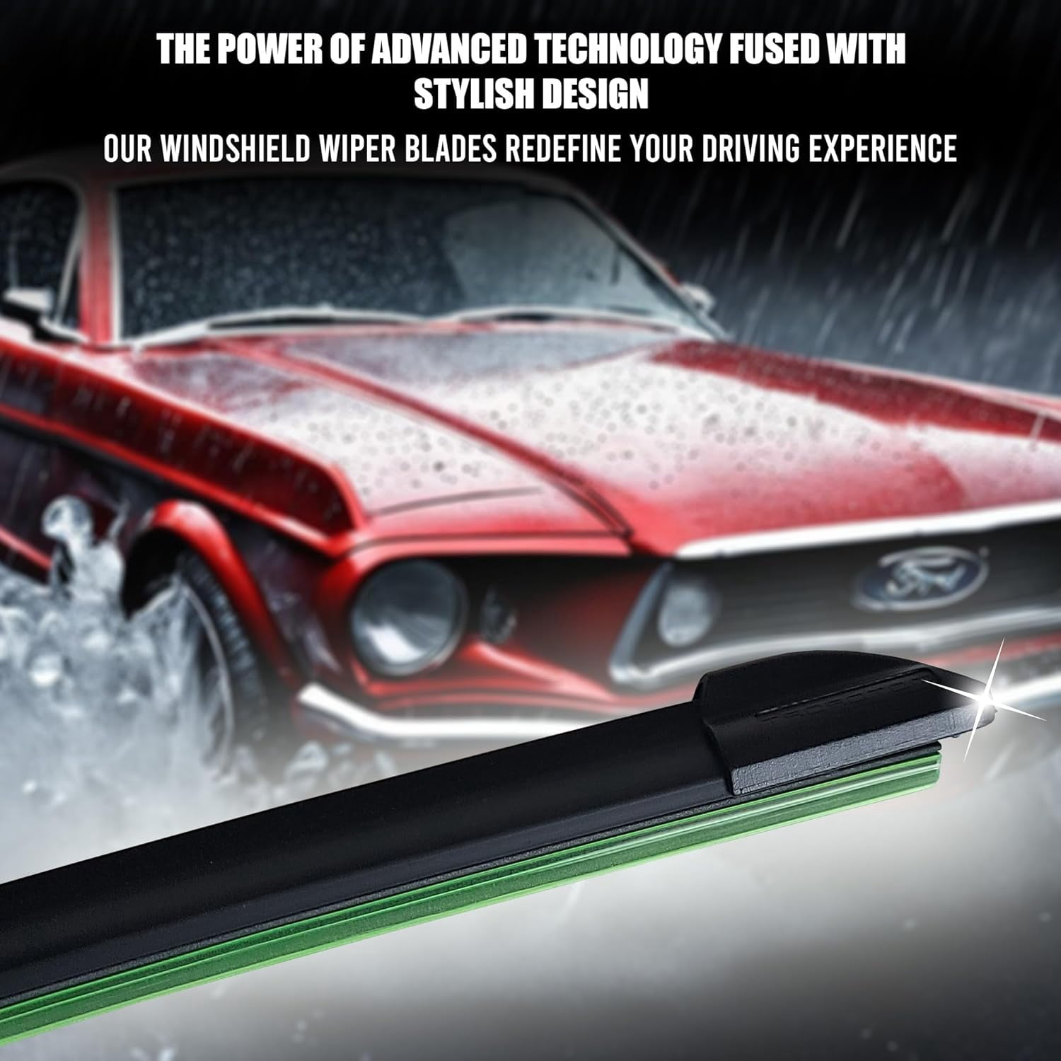 MOTOROPT Silica View – (26"+22") Silicone Windshield Wiper Blades, Black Silicone Rubber, 5x Last Longer, Front Windshield Wipers - Beam Blades, U/J Hook Type Vehicle Specific Fitment
