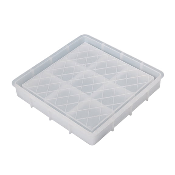 Diamond Resin Tray Mold with Edges Silicone Tray Mold for Resin Casting Square Rectangle Plate Epoxy Casting Mold DIY