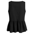 thumbnail image 5 of vigerkar Women Trendy Bow Tie Front Tank Tops Sleeveless Peplum Ruffle Blouse Tie Up Summer Casual Dressy Tunic Black, L, 5 of 7