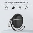 thumbnail image 2 of TPU PC Headphone Holder Case Waterproof for Google Pixel Buds Pro (Black), 2 of 6