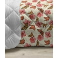 thumbnail image 3 of Flowers Insects Down Alternative Comforter, Pastel Colored Butterflies with Foliage Vintage Floral Themed, Microfiber Quilt for All Season, 5 Sizes, Champagne and Multicolor, by Ambesonne, 3 of 3