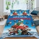 thumbnail image 2 of Arthur Christmas Conjunto de sábanas temático, trío de piezas, cómodo y amigable con la piel, diseño único, regalo de decoración para el hogar para familiares, amigos y fans, 90 cm * 190 cm, 2 of 6