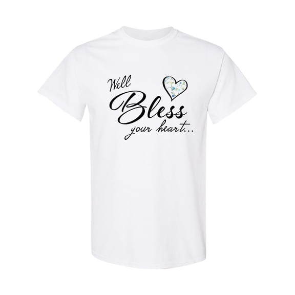 Inktastic Well Bless Your Heart with Calico Print T-Shirt