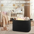 thumbnail image 4 of 118L Extra Large Blanket Basket, 24.8"x17.7"x16.2" Woven Rope Baskets for Storage, Nursery Blanket Storage for Living Room, Toy Basket with Handle Organizing Comforter Cushions Pillows, Black, 4 of 8