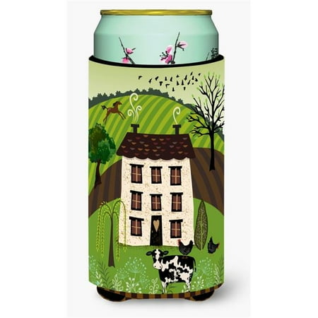 

Folk Art Country House Tall Boy Beverage Insulator Hugger