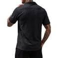thumbnail image 6 of KIHOUT Men's Jacquard Textured Knit Polo Shirt, Retro Open Collar Short Sleeve Casual Fashion Top for Everyday Wear, 6 of 6